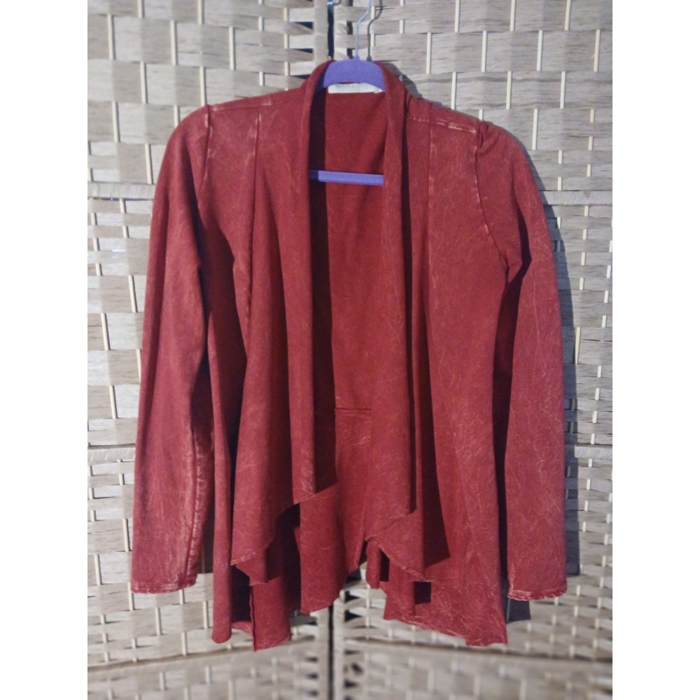 Testimony Los Angeles Women's Red Distressed Victorian Cardigan Jacket Sz XS
